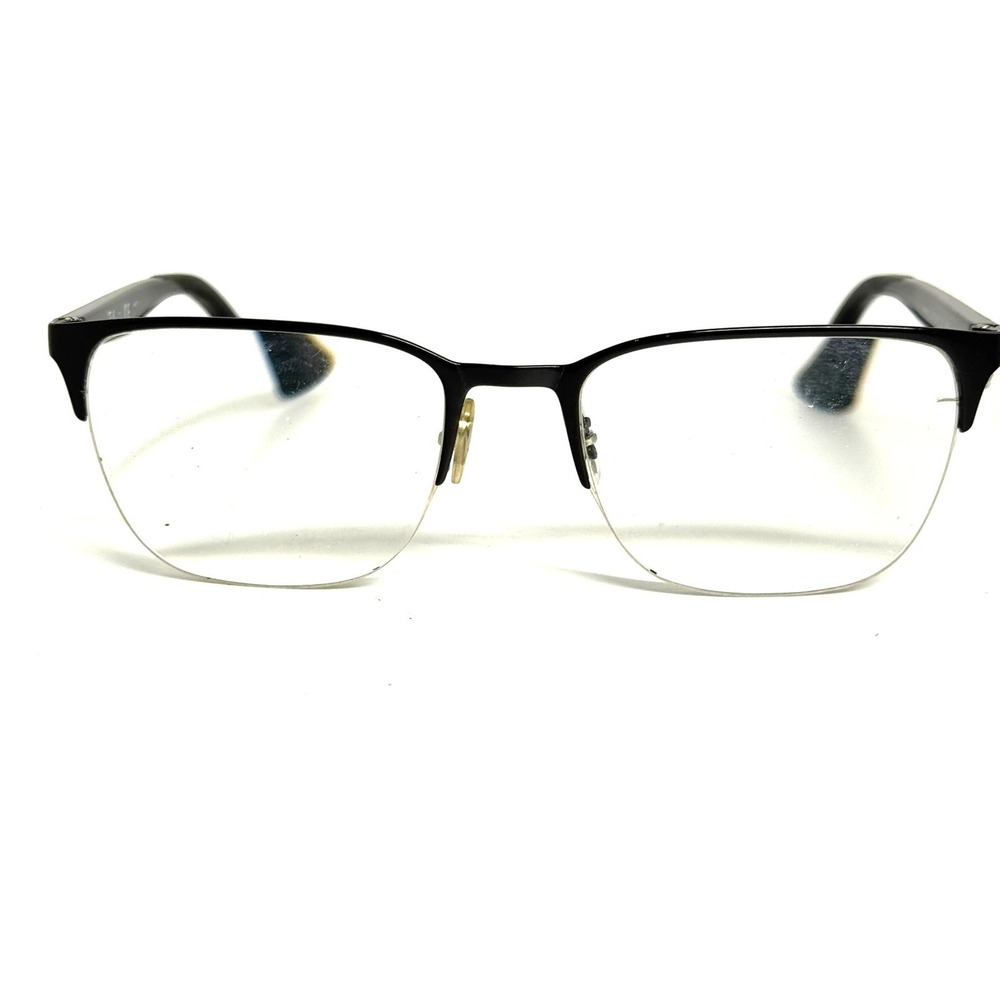 Ray-Ban RB6428 2995 Black Silver Semi-Rimless Rectangular Eyeglasses 54-19-145